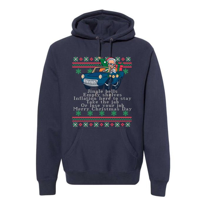 Jingle Joe Biden Funny Santa Trump Ugly Christmas Sweater Premium Hoodie