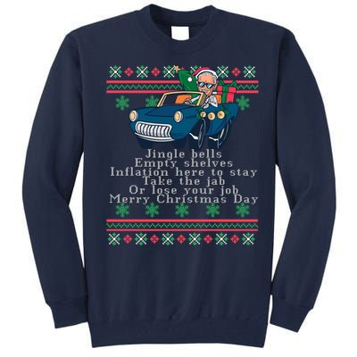 Jingle Joe Biden Funny Santa Trump Ugly Christmas Sweater Tall Sweatshirt