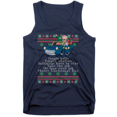 Jingle Joe Biden Funny Santa Trump Ugly Christmas Sweater Tank Top