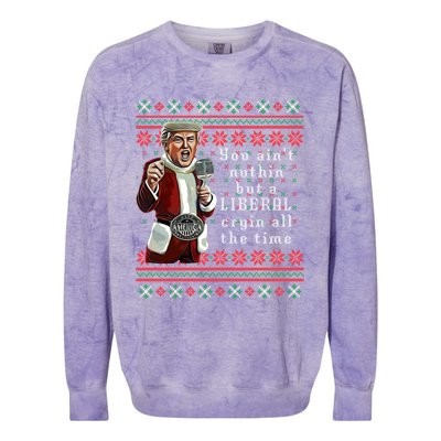 Jingle Joe Biden Xmas Carol Trump Ugly Christmas Sweater Gift Colorblast Crewneck Sweatshirt