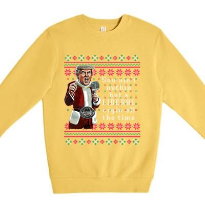 Jingle Joe Biden Xmas Carol Trump Ugly Christmas Sweater Gift Premium Crewneck Sweatshirt