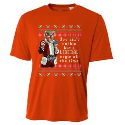 Jingle Joe Biden Xmas Carol Trump Ugly Christmas Sweater Gift Cooling Performance Crew T-Shirt