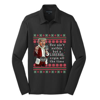 Jingle Joe Biden Xmas Carol Trump Ugly Christmas Sweater Gift Silk Touch Performance Long Sleeve Polo