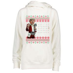 Jingle Joe Biden Xmas Carol Trump Ugly Christmas Sweater Gift Womens Funnel Neck Pullover Hood