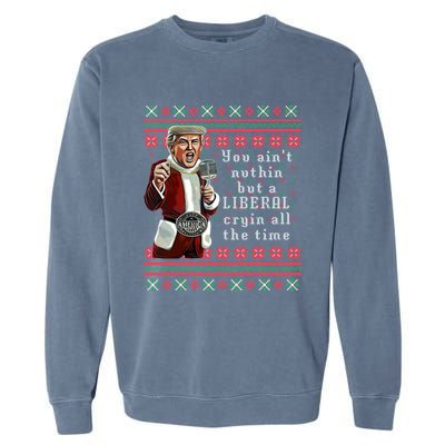 Jingle Joe Biden Xmas Carol Trump Ugly Christmas Sweater Gift Garment-Dyed Sweatshirt