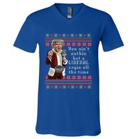 Jingle Joe Biden Xmas Carol Trump Ugly Christmas Sweater Gift V-Neck T-Shirt