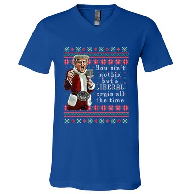 Jingle Joe Biden Xmas Carol Trump Ugly Christmas Sweater Gift V-Neck T-Shirt