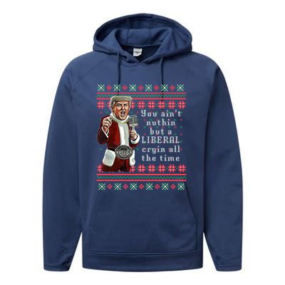 Jingle Joe Biden Xmas Carol Trump Ugly Christmas Sweater Gift Performance Fleece Hoodie