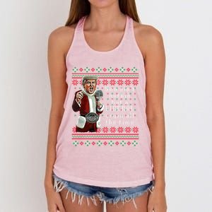 Jingle Joe Biden Xmas Carol Trump Ugly Christmas Sweater Gift Women's Knotted Racerback Tank