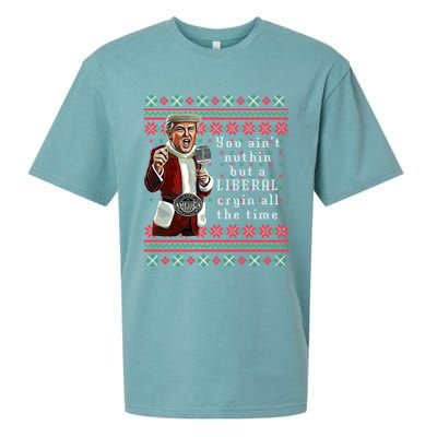 Jingle Joe Biden Xmas Carol Trump Ugly Christmas Sweater Gift Sueded Cloud Jersey T-Shirt