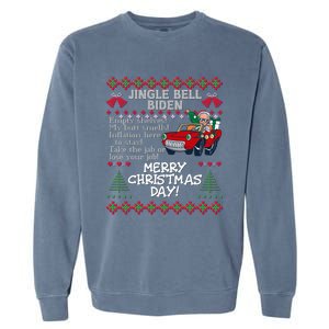 Jingle Joe Biden Xmas Carol Trump Ugly Christmas Sweater Meaningful Gift Garment-Dyed Sweatshirt