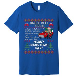 Jingle Joe Biden Xmas Carol Trump Ugly Christmas Sweater Meaningful Gift Premium T-Shirt