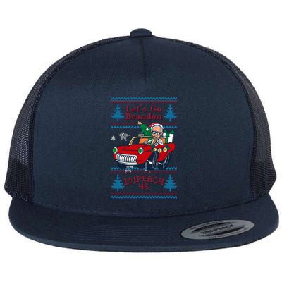 Jingle Joe Biden Xmas Carol Trump Ugly Christmas Sweater Gift Flat Bill Trucker Hat