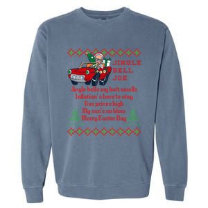 Jingle Joe Biden Xmas Carol Trump Ugly Christmas Sweater Cute Gift Garment-Dyed Sweatshirt