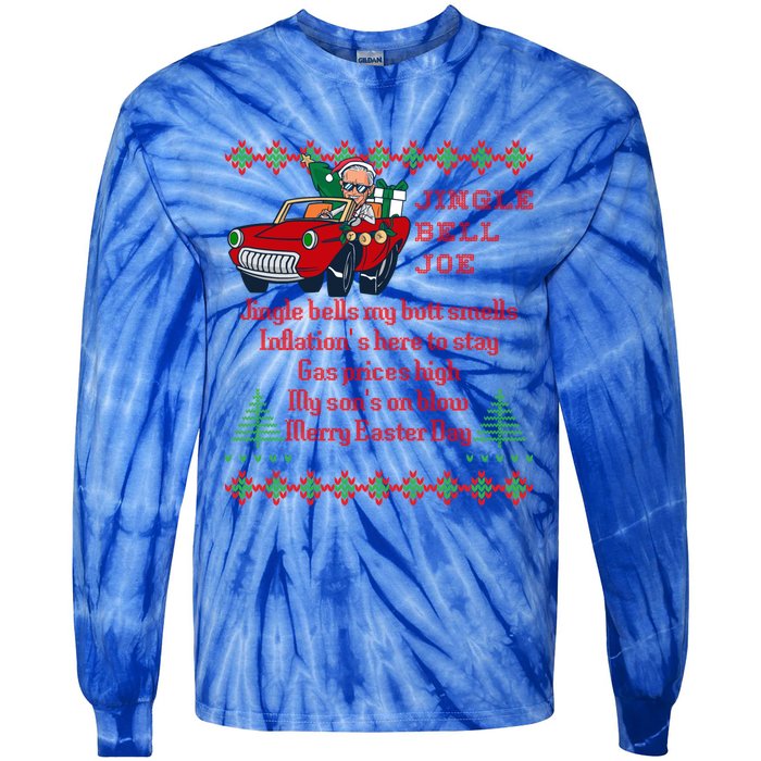 Jingle Joe Biden Xmas Carol Trump Ugly Christmas Sweater Cute Gift Tie-Dye Long Sleeve Shirt