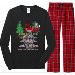 Jingle Joe Biden Xmas Carol Trump Ugly Christmas Sweater Funny Gift Long Sleeve Pajama Set