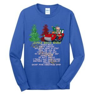 Jingle Joe Biden Xmas Carol Trump Ugly Christmas Sweater Funny Gift Tall Long Sleeve T-Shirt