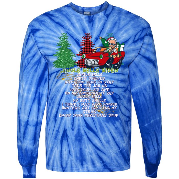 Jingle Joe Biden Xmas Carol Trump Ugly Christmas Sweater Funny Gift Tie-Dye Long Sleeve Shirt