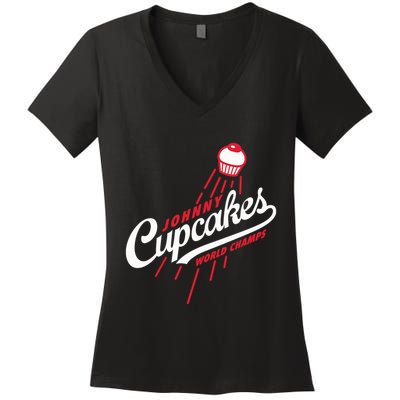 Johnnycupcakes Johnny Cupcakes La World Champs Women's V-Neck T-Shirt