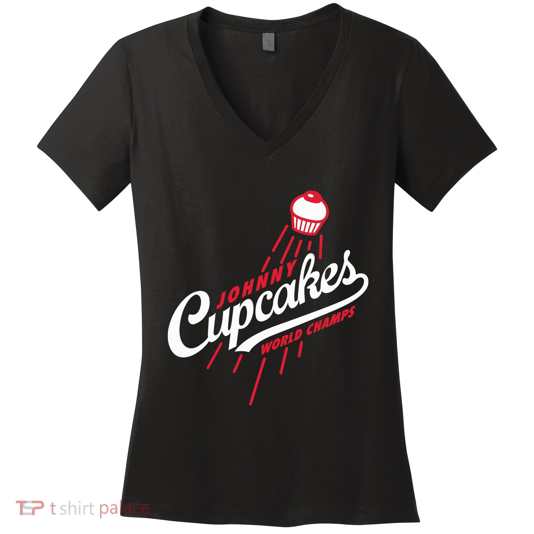 Johnnycupcakes Johnny Cupcakes La World Champs Women's V-Neck T-Shirt