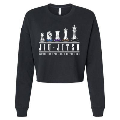 Jiu Jitsu Chess Black Belt Mma Mixed Martial Arts Gift Cropped Pullover Crew