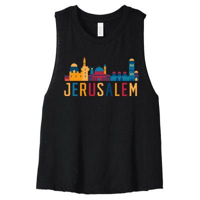 Jerusalem Jewish Country Israelite Israel Women's Racerback Cropped Tank