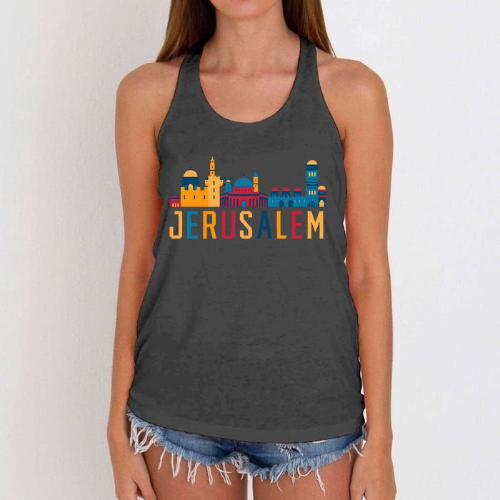 Jerusalem Jewish Country Israelite Israel Women's Knotted Racerback Tank