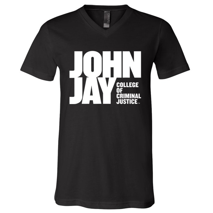 John Jay College Of Criminal Justice Bloodhounds Large V-Neck T-Shirt