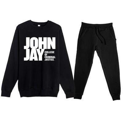 John Jay College Of Criminal Justice Bloodhounds Large Premium Crewneck Sweatsuit Set