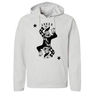 Joker Jester Clown Card Poker Playing Wild Card Gift Performance Fleece Hoodie