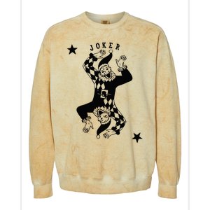 Joker Jester Clown Card Poker Playing Wild Card Gift Colorblast Crewneck Sweatshirt