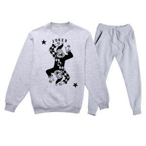 Joker Jester Clown Card Poker Playing Wild Card Gift Premium Crewneck Sweatsuit Set