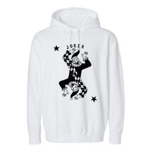 Joker Jester Clown Card Poker Playing Wild Card Gift Garment-Dyed Fleece Hoodie