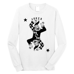 Joker Jester Clown Card Poker Playing Wild Card Gift Long Sleeve Shirt