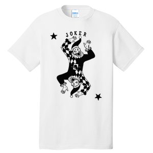 Joker Jester Clown Card Poker Playing Wild Card Gift Tall T-Shirt