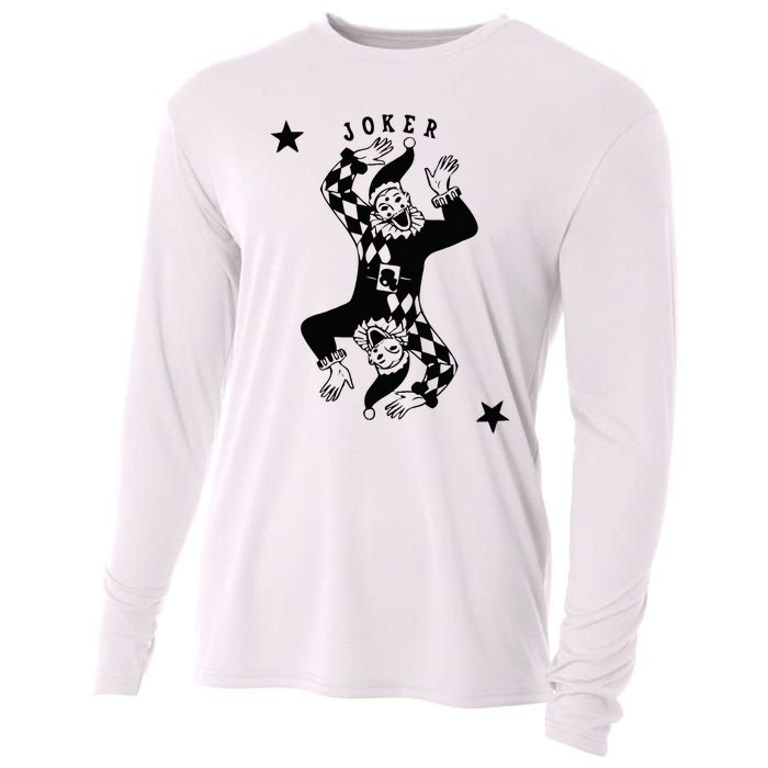 Joker Jester Clown Card Poker Playing Wild Card Gift Cooling Performance Long Sleeve Crew