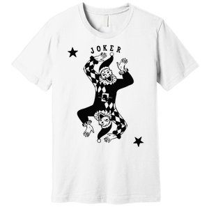 Joker Jester Clown Card Poker Playing Wild Card Gift Premium T-Shirt