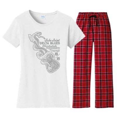 Juke Joint Delta Blues Music Women's Flannel Pajama Set