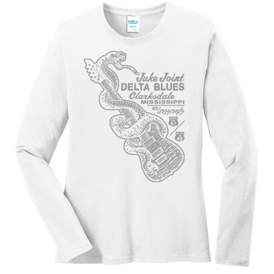 Juke Joint Delta Blues Music Ladies Long Sleeve Shirt