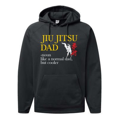 Jiu Jitsu Dad Noun Like A Normal Dad But Cooler Bbj Mma Performance Fleece Hoodie