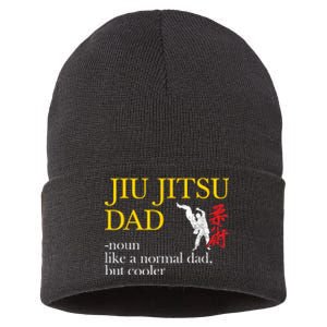 Jiu Jitsu Dad Noun Like A Normal Dad But Cooler Bbj Mma Sustainable Knit Beanie