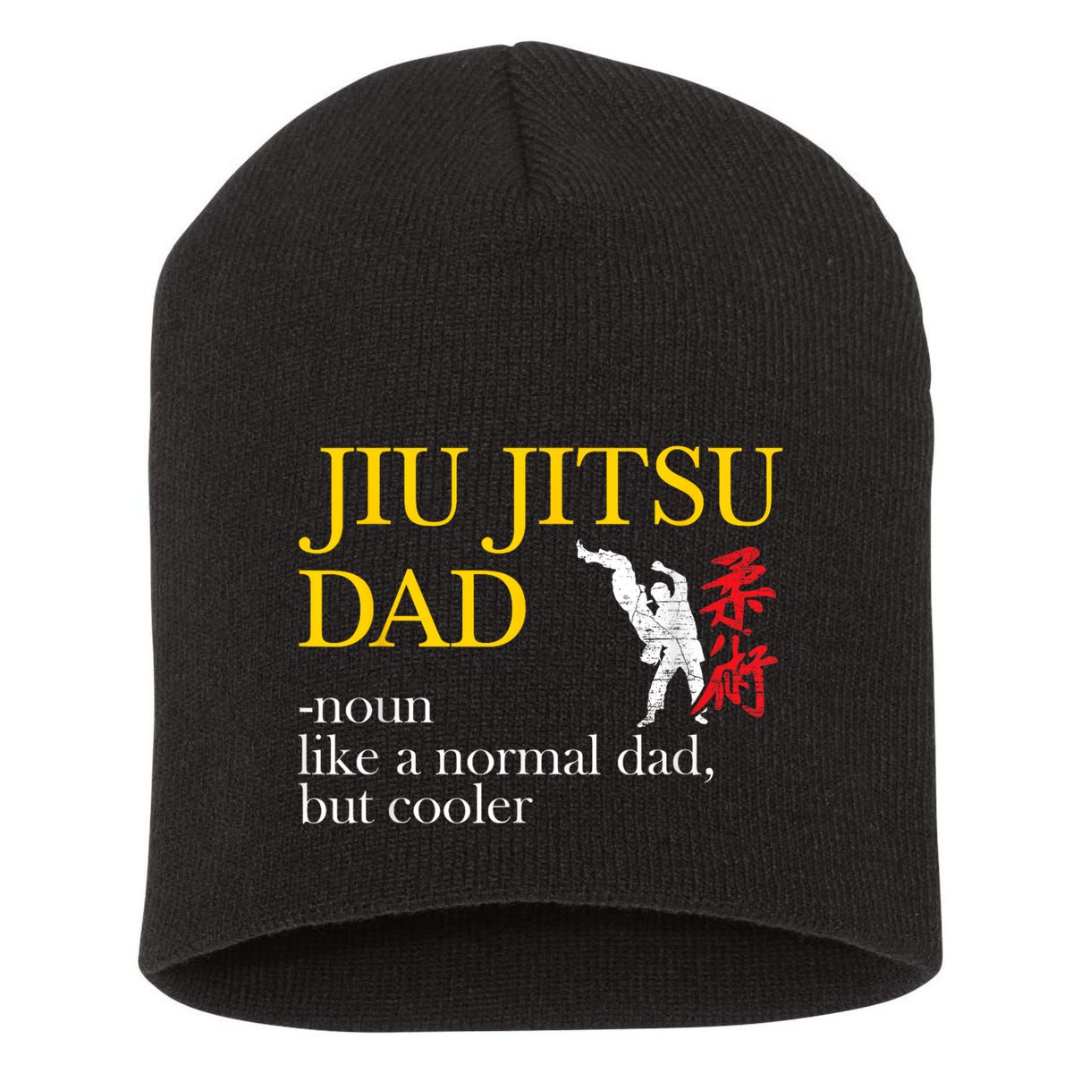 Jiu Jitsu Dad Noun Like A Normal Dad But Cooler Bbj Mma Short Acrylic Beanie