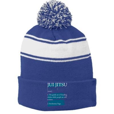 Jiu Jitsu Definition Brazilian Bjj Mixed Martial Arts Cool Gift Stripe Pom Pom Beanie