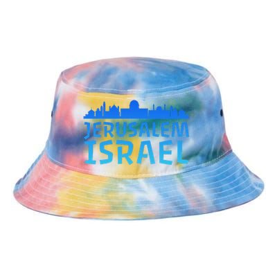 Jewish Jerusalem Design I Love Israel Tie Dye Newport Bucket Hat