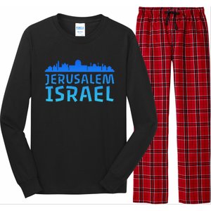 Jewish Jerusalem Design I Love Israel Long Sleeve Pajama Set