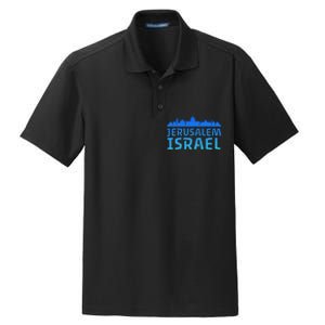 Jewish Jerusalem Design I Love Israel Dry Zone Grid Polo