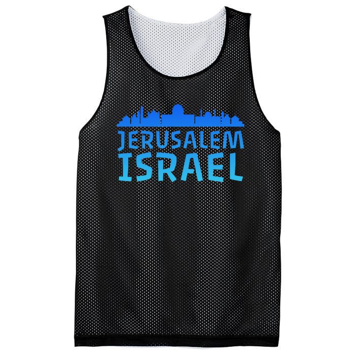 Jewish Jerusalem Design I Love Israel Mesh Reversible Basketball Jersey Tank