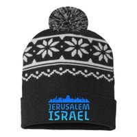 Jewish Jerusalem Design I Love Israel USA-Made Snowflake Beanie