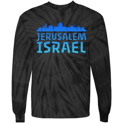 Jewish Jerusalem Design I Love Israel Tie-Dye Long Sleeve Shirt