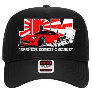 Jdm Japanese Domestic Market Racing Car High Crown Mesh Back Trucker Hat